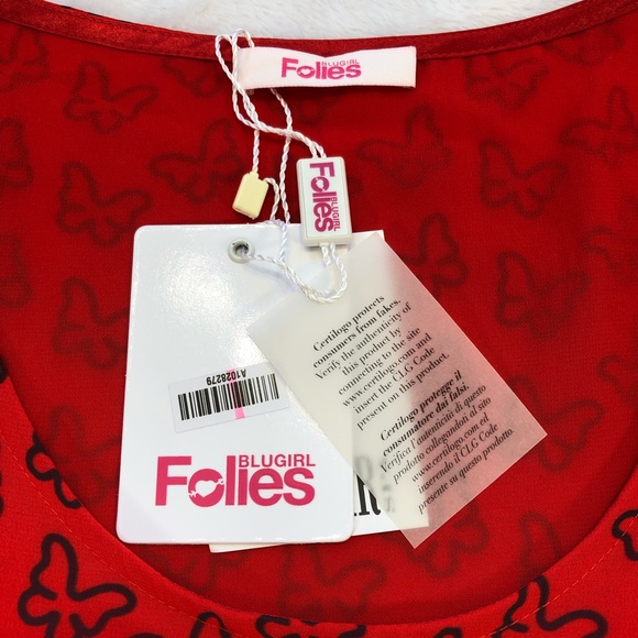 BLUGIRL FOLIES, Tank Top, Pleated Bottom, Butterfly Pattern, Size 6 - Picture 9 of 13